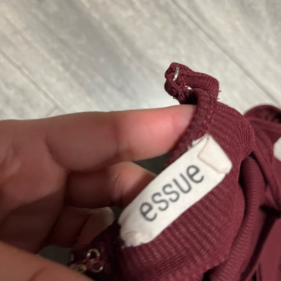 Essue Deep Red Tie-Front Jumpsuit - Picture 4 of 5